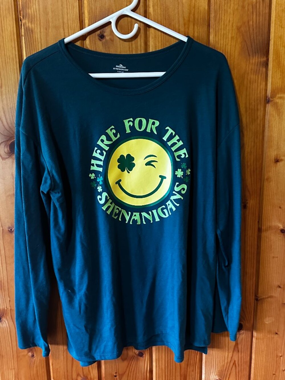 Women's Green St. Patricks Day Shirt - Size L (12-14)